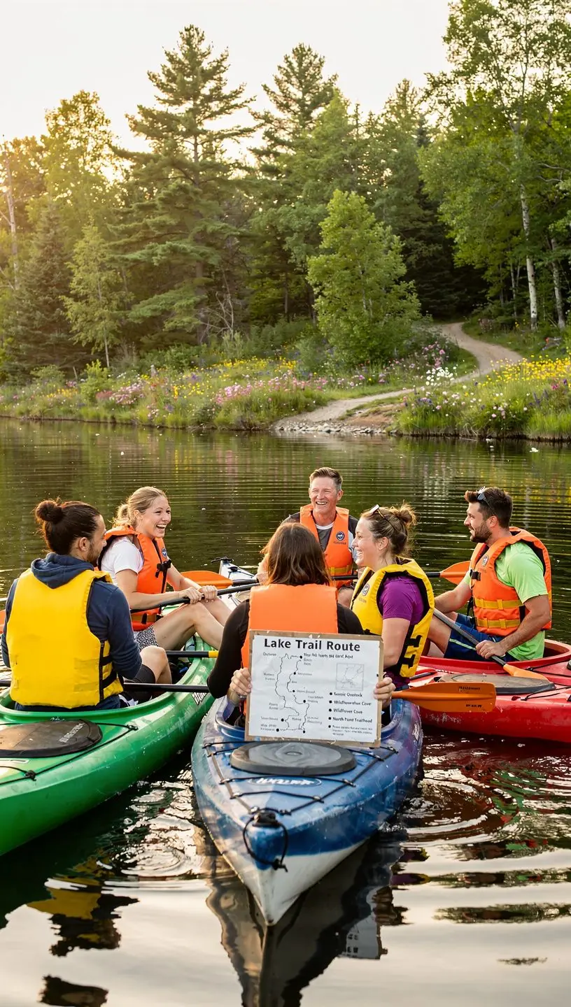 Zbliżenie na szczegóły trasy z informacjami o lokalnych atrakcjach.
